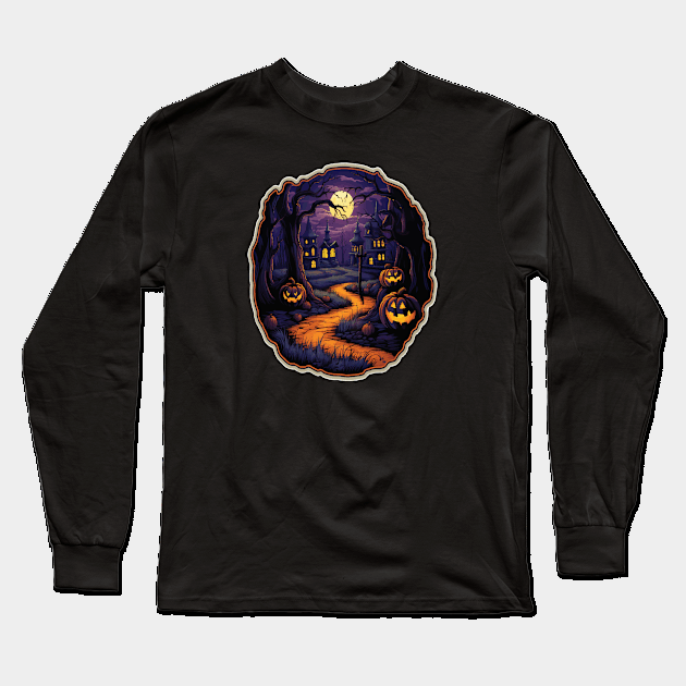 Halloween Night Long Sleeve T-Shirt by ArtfulDesign